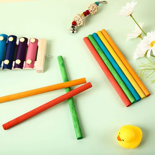 Miniatura 3 de Yookeer 30 unidades de palos de ritmo para niños, 5 colores de madera, palos lummi de madera, juguetes de percusión para niños pequeños, regalo