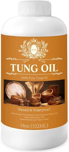 Miniatura 10 de Aceite de Tung de 32 OZ para Madera Apto para Alimentos, 100% Puro Aceite de Tung para Madera al Aire Libre, Sellador de Madera de Grado