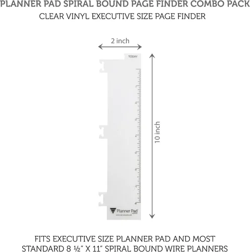 Miniatura 2 de Planner Pad Paquete combinado de buscador de páginas encuadernado en espiral, vinilo transparente, 2 x 10 pulgadas, se adapta solo al organizador