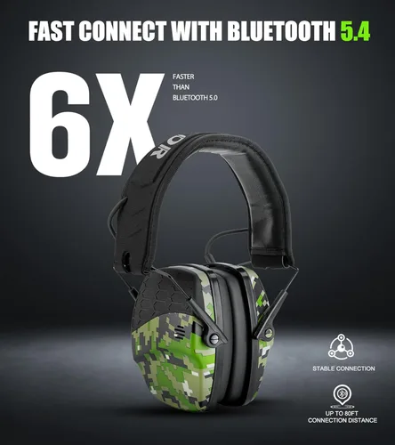 Miniatura 2 de Protección auditiva mejorada con Bluetooth 5.4 para disparar con sonido Amplificar electrónico digital orejeras de seguridad protector auditivo