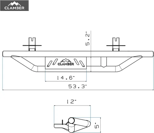 Miniatura 6 de CLAMBER Estribos para Ford Bronco 2021-2025 de 2 puertas (no para Bronco Sport), barras Nerf de servicio pesado negras texturizadas de 5.2 pulgadas