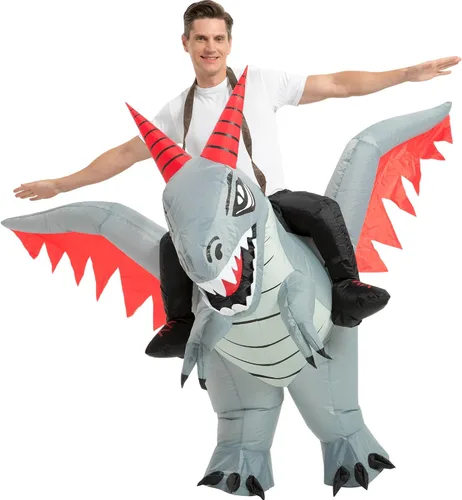 Miniatura 7 de tasanor Disfraces de dinosaurio para adultos, disfraz inflable para adultos, disfraz de dragón inflable, disfraces de Halloween para hombres
