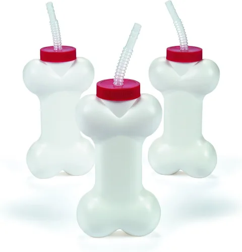 Tazas de hueso para perros con pajitas, 24 unidades, fiesta de cumpleaños de cachorros, fiestas de Paw Dog Patrol