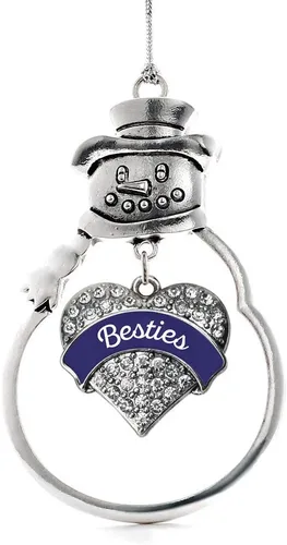 Miniatura 228 de Colgante de plata con diseño de Detroit con forma de corazón y muñeco de nieve con circonitas cúbicas