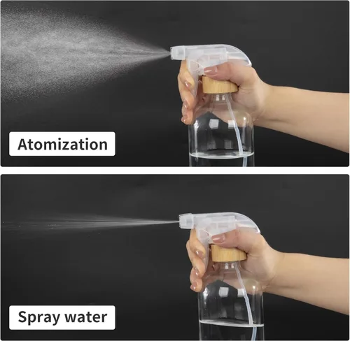 Miniatura 2 de HOMBYS Botellas vacías de vidrio de bambú con protección de funda de silicona, recipientes de vidrio transparente recargables de 17 onzas