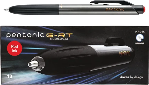 Miniatura 8 de Pentonic GR-T Bolígrafos de gel retráctiles, 10 unidades, tinta negra, punta fina de 0.7 mm, escritura suave para diario, toma de notas, oficina
