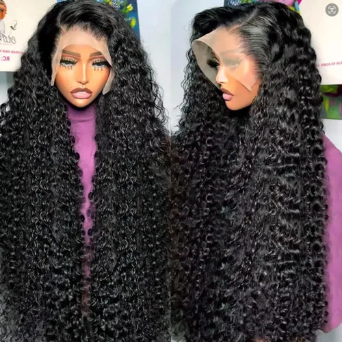 Miniatura 8 de Pelucas de encaje frontal con onda de agua de cabello humano, sin pegamento, para mujeres, densidad del 180%, de 13x6 pulgadas, con cabello