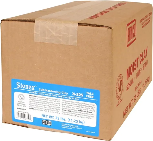 AMACO Stonex - Arcilla de modelado autoendurecible lista para usar, 25 libras, color blanco