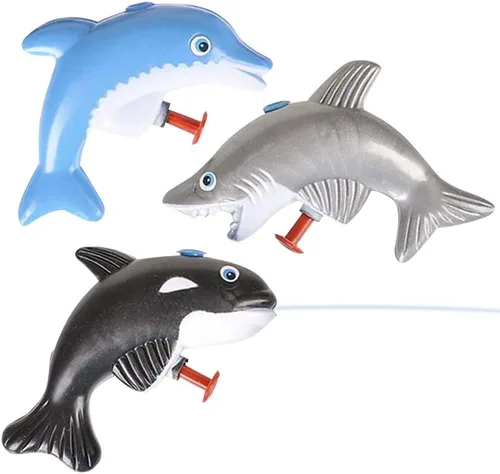 ArtCreativity Squirters de agua de animales marinos, paquete de 12, pistolas de juguete de delfín, tiburón y ballena para piscina, playa y diversión