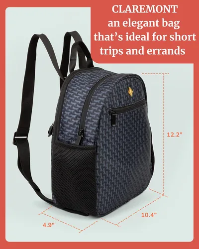 Miniatura 9 de IDAHO JONES Bolsa de pañales pequeña, mini mochila para pañales, espaciosa y elegante, correas para cochecito y cambiador incluidos, Claremont