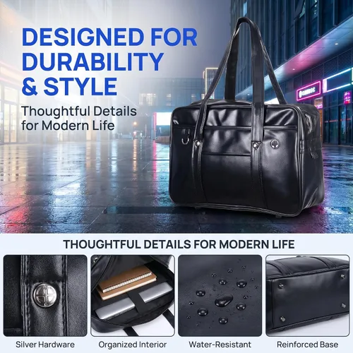 Miniatura 6 de jojofuny Bolso de hombro japonés para la escuela, bolso de cuero sintético para mujeres y hombres, bolsa de uniforme JK de gran capacidad, bolsa