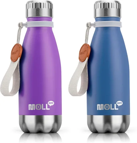 Miniatura 25 de Botella de agua para niños, botella de agua deportiva de acero inoxidable de 12 onzas con aislamiento al vacío para la vuelta a la escuela, botella