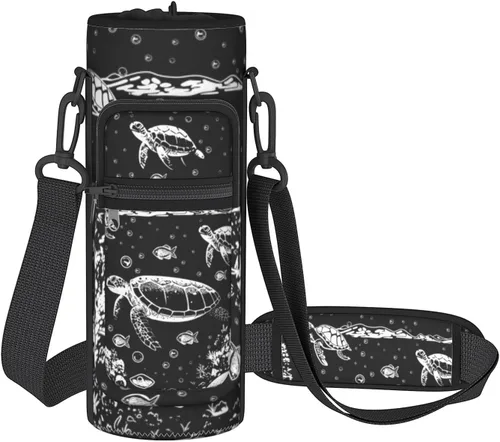 Miniatura 10 de Goth Moon Botella de agua de medio galón con funda - Botella de agua con tapa abatible sin BPA de 32 onzas - con marcador de tiempo, jarra de agua a