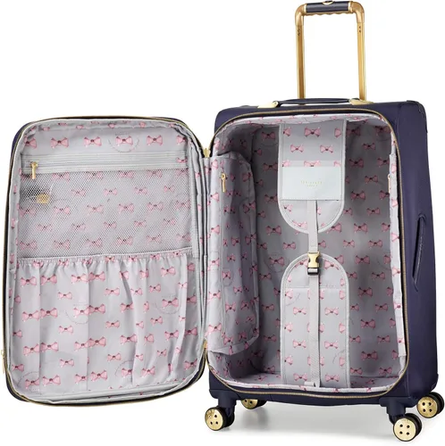 Miniatura 4 de Ted Baker Maleta Albany Softside para mujer colección de maletas Azul marinoflor y brillo Checked-Medium 25-Inch