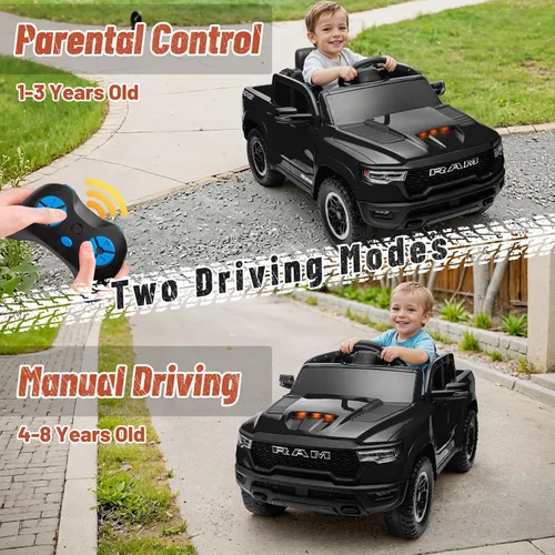 Miniatura 4 de Ram 1500 con Licencia - Juguetes de Montar para Niños de 4-8 años, Carro Eléctrico para Niños con Control Remoto, Alimentado por Batería con Llave