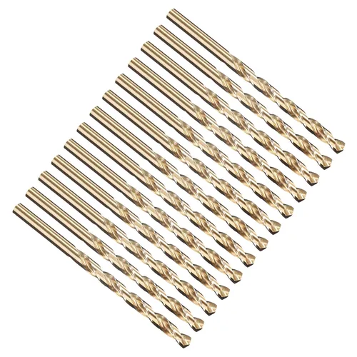 Miniatura 231 de PATIKIL Broca Jobber de 0.039 in, vástago recto M35 cobalto 5% acero de alta velocidad 135° acabado dorado para metal duro de acero inoxidable - 2