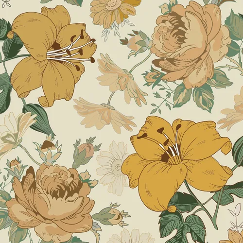 Miniatura 18 de Hopepak Papel Tapiz Floral Despegar y Pegar para Dormitorio Estilo Moderno Granja Papel de Pared con Flores Autoadhesivo Removible Papel de Contacto