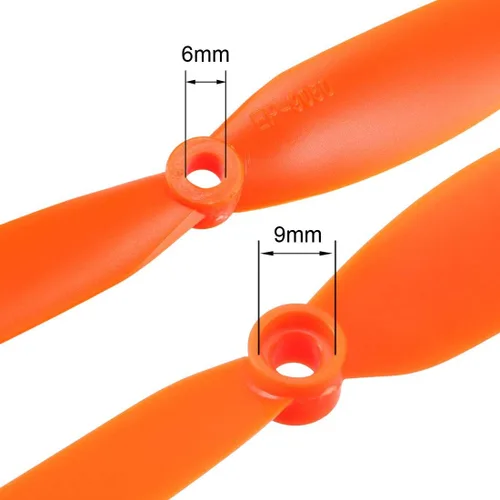 Miniatura 3 de uxcell RC Propellers CW 9050 9x5 pulgadas 2 paletas de ala fija para juguete de avión, nailon naranja, 10 piezas con anillos adaptadores