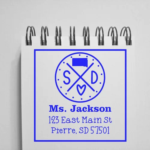 Miniatura 100 de Sello entintado moderno con nombre y dirección del estado de Alabama – Sello de dirección de devolución personalizado para invitaciones de despedida