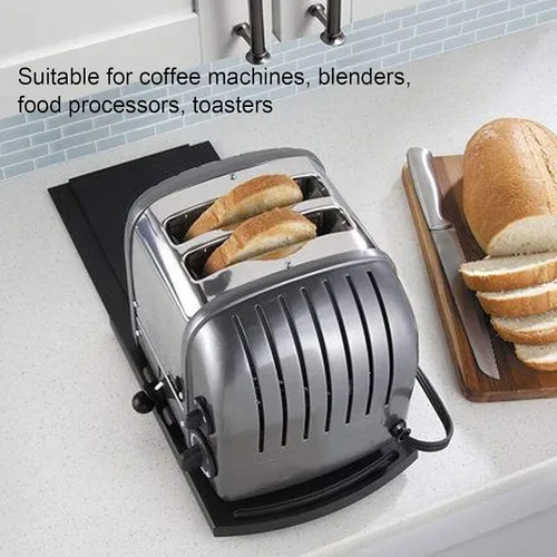 Miniatura 4 de Práctica bandeja deslizante, bandeja deslizante para cafetera, tostadora, encimera, deslizador móvil con ruedas giratorias suaves, bandeja para mesa