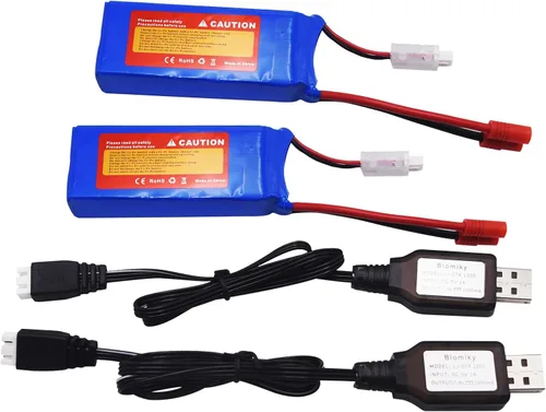Miniatura 9 de Batería y cargado con conector plátano Blomiky, 2 uds, 7.4 V, 2000 mAh, para SYMA X8C X8W X8G X8HD X8HW X8HG 506HG JXD 506G Holy HS300 HS400