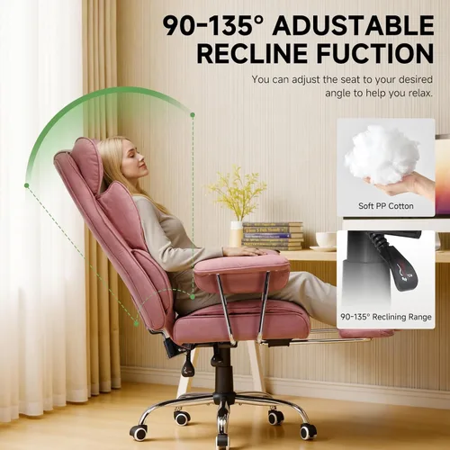 Miniatura 8 de COMHOMA Silla de Juegos Grande y Alta con Soporte Lumbar de Resorte de Bolsillo, Silla de Oficina Ergonómica con Reposapiés, Silla de Escritorio