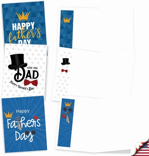 Miniatura 2 de The Best Card Company Juego de 20 tarjetas de notas en blanco surtidas para el Día del Padre, 4 x 5.12 pulgadas con sobre para papá, papá, papá