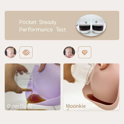 Miniatura 8 de Moonkie Juego de 3 baberos de silicona para bebé, sin BPA, suaves, ajustables, impermeables, para bebés y niños pequeños (crema/dólar/verde oliva)