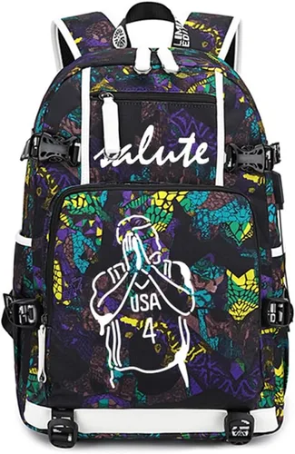 Mochila luminosa de 30 jugadores de baloncesto, mochila de viaje, para hombres y mujeres, azul - 1, Patrón azul - 1