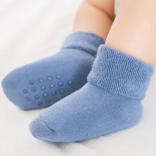 Miniatura 3 de Ehdching Paquete de 6 calcetines de algodón antideslizantes antideslizantes para bebés y niñas pequeñas
