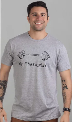 Miniatura 7 de My Therapist (Barbell) Camiseta divertida de entrenamiento para levantamiento de pesas, levantador de pesas, broma para hombre