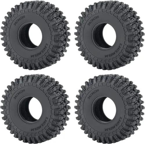 Miniatura 2 de RCHUBAM 4 unidades de 1.0 "neumáticos de goma de 2.520 in para 1/18 TRX4M Axial 1/24 SCX24 Deadbolt RC Crawler Car