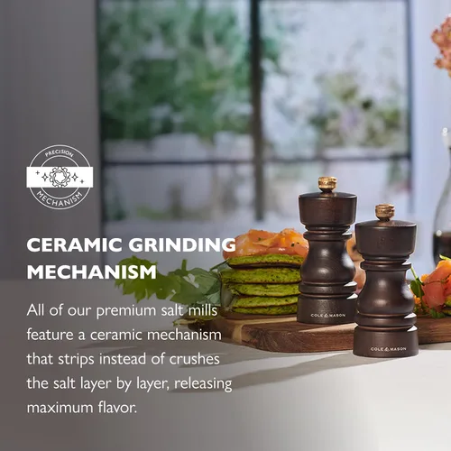 Miniatura 4 de Cole & Mason London - Molinillo de especias recargable, accesorio de cocina y hogar, molinillo de sal de mesa, molino de sal con mecanismo de Madera