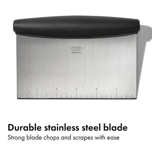 Miniatura 2 de OXO Good Grips Stainless Steel Multi-Purpose Scraper & Chopper, Dough Cutter for Pizza, Bread and Cookie Dough, Multi-Purpose Vegetable Chopper