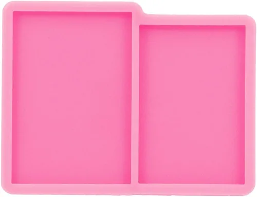 Miniatura 5 de Molde rectangular de silicona de resina para epoxi, agarre de teléfono, enchufe – Carrete de insignia con forma rectangular de bricolaje, dijes
