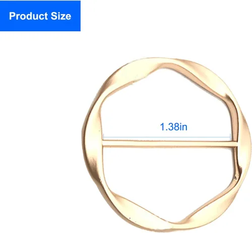 Miniatura 7 de 2 piezas de bufanda de seda con clip de anillo de moda para camiseta de mujer, bufandas con cierre de hebilla de cintura, anillo de metal