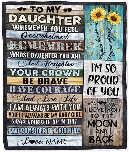 Miniatura 16 de Manta personalizada con texto en inglés «To My Daughter from Mom Dad Give You A Big Love Hug Butterfly Daughter Birthday»
