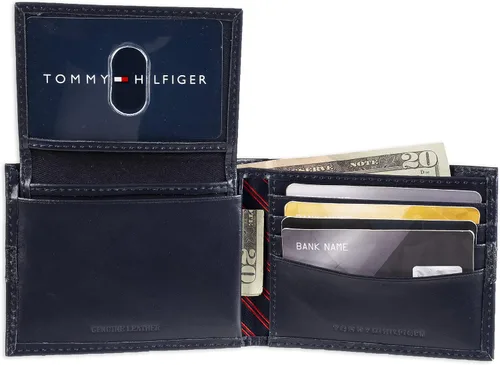 Miniatura 4 de Tommy Hilfiger Cartera de cuero genuino para hombre con múltiples ranuras para tarjetas