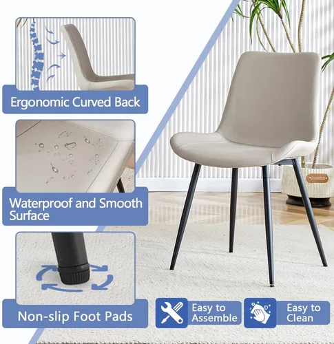 Miniatura 5 de Juego de mesa de comedor extensible de 42 a 54 pulgadas para 4, juego de mesa de comedor ovalada redonda para 4, mesa de cocina blanca con sillas 2º