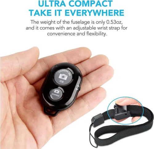 Miniatura 5 de Paquete de 2 unidades de control remoto inalámbrico para cámaras - Control remoto inalámbrico para teléfonos iPhone y Android, iPad, iPod, tableta