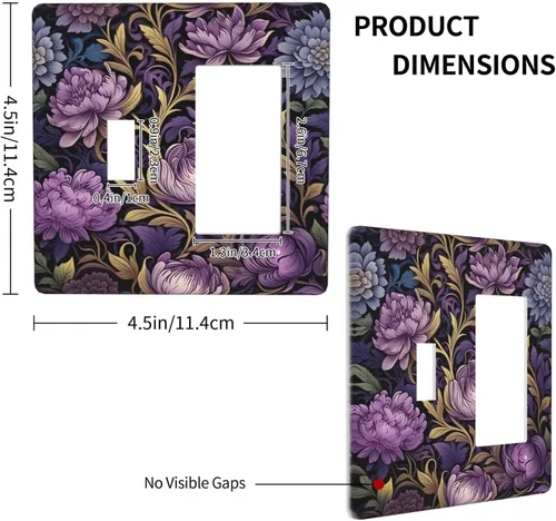 Miniatura 270 de Decorative Outlet Covers Blue Background White Cat Daisy Floral 2-Gang 1-Gang Wall Plate Single Toggle/Rocker Farmhouse Style Light Switch Covers