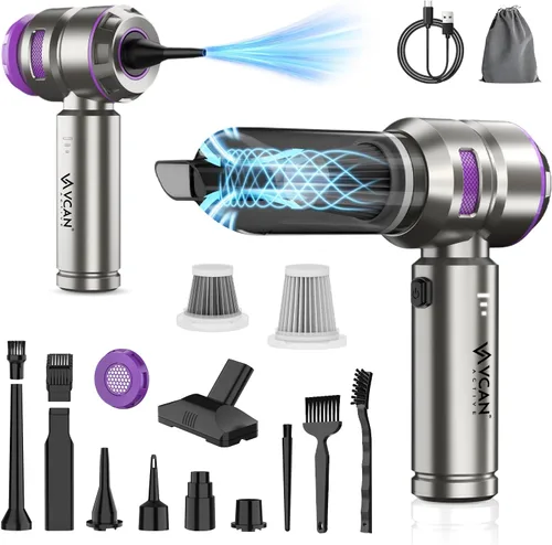 Miniatura 8 de Aspiradora portátil inalámbrica de 22000 PA de alta potencia con motor sin escobillas, plumero de aire comprimido 4 en 1, soplador de aire y bomba