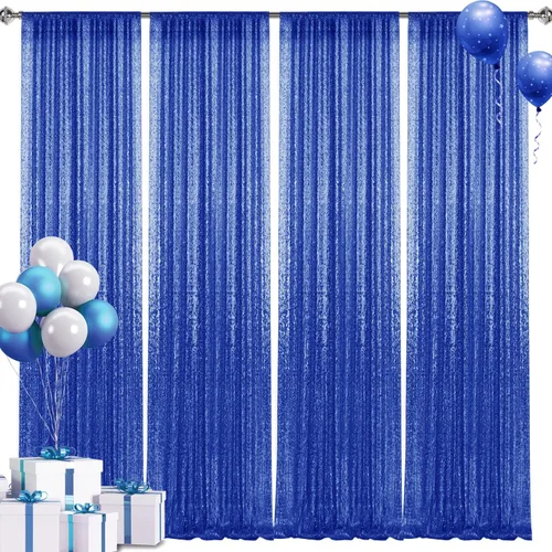 Miniatura 79 de 2 paneles de cortinas de fondo de lentejuelas verdes de 8 pies, cortinas de fondo de fotografía con purpurina para decoración de Navidad, boda