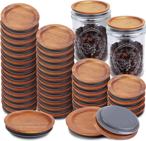 Miniatura 13 de 6 paquetes de tapas para tarros de masón boca regular y 6 paquetes de tapas para tarros de masón boca ancha, tapas de almacenamiento de albañil