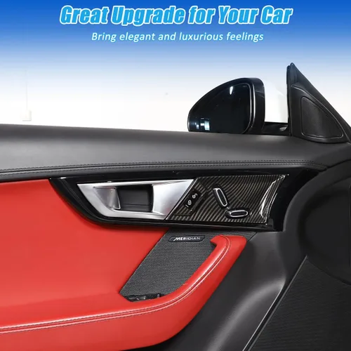 Miniatura 4 de 2 piezas de panel de ajuste eléctrico de asiento para Jaguar F-Type 2013-2024 botón de ajuste de asiento de coche interruptor marco accesorios Fibra