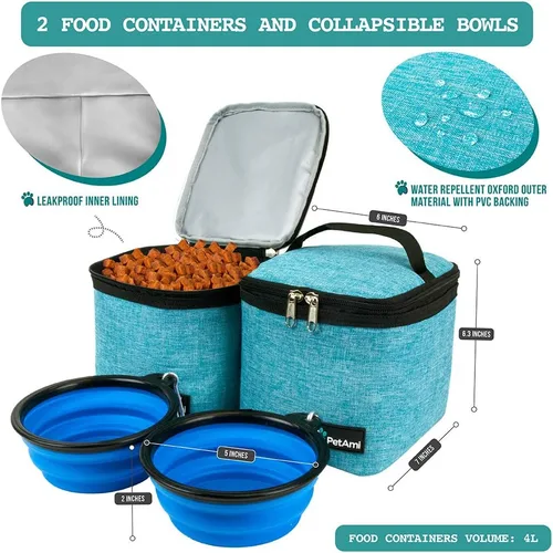 Miniatura 4 de PetAmi - Bolsa de viaje para perros con mochila, bolsas para perros aprobadas por aerolíneas para viajar, bolsa de pañales para cachorros, azul mar