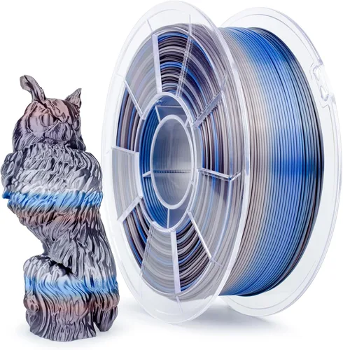 Miniatura 35 de ZIRO - Filamento PLA para impresora 3D de 0.069 pulgadas, filamento sedoso brillante multicolor para impresora 3D, cambio gradual de color PLA