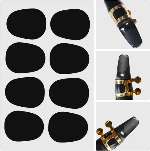 Miniatura 7 de Kits de limpieza de saxofón con estuche para instrumentos de trompeta, flauta de saxo y clarinete, 8 cojines de boquilla de saxofón, cepillo de Beige