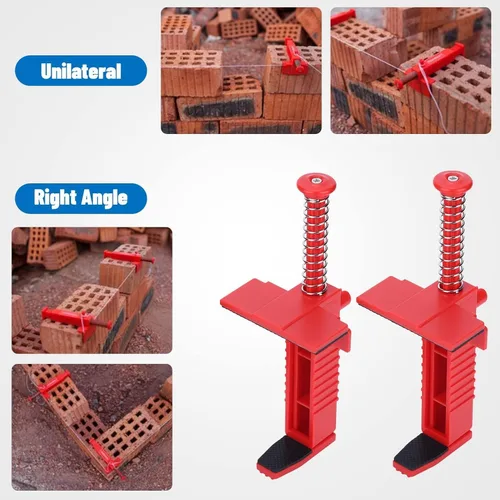 Miniatura 4 de AYNEFY Líneas de albañilería, 2 piezas de revestimiento de ladrillo para cajón de alambre de colocación de ladrillos colgante, herramienta de Rojo