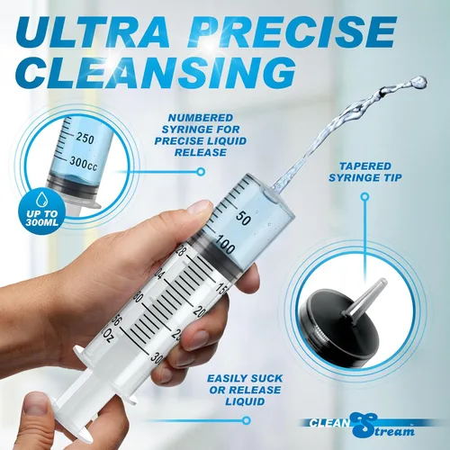 Miniatura 5 de Cleanstream Jeringa de enema de 10.1 fl oz con tubo para limpieza anal. Punta cónica para una fácil inserción - 10.1 fl oz, transparente